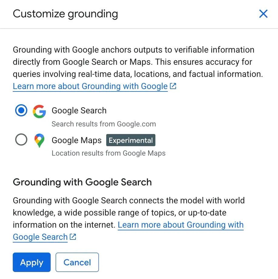 Gemini - Custom grounding